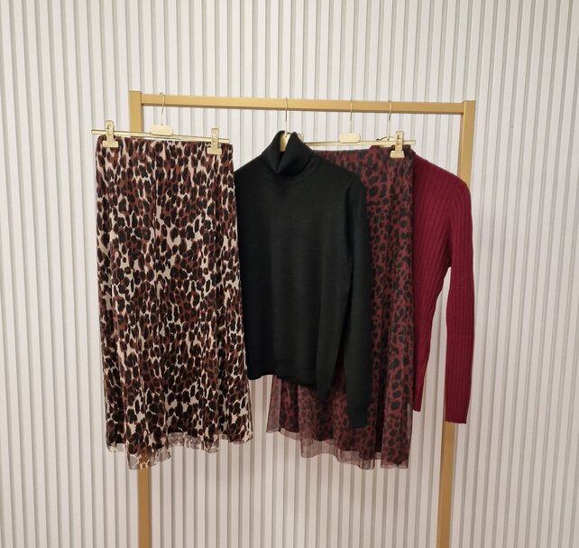 Rok Iris - bruin/zwart mesh