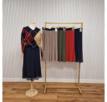 Rok plissé lang model - marine