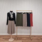 Rok plissé lang model - taupe