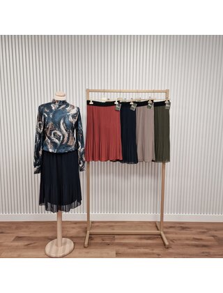 Rok plissé kort model - marine