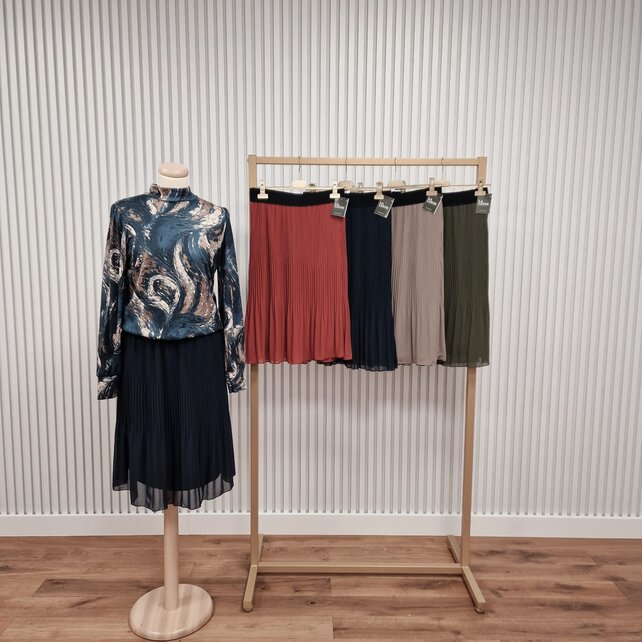 Rok plissé kort model - marine