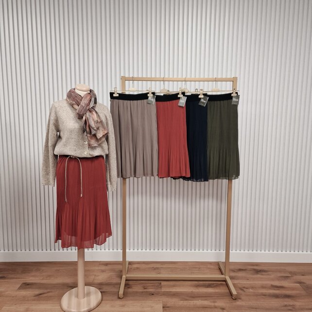 Rok plissé kort model - brique