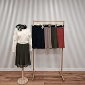 Rok plissé kort model - olijf