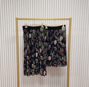 Rok plissé kort model - marine/bordeaux dessin