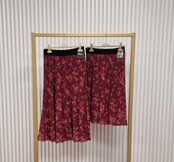 Rok plissé kort model - bordeaux dessin