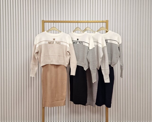 Jurk Katy (tweedelig) - camel