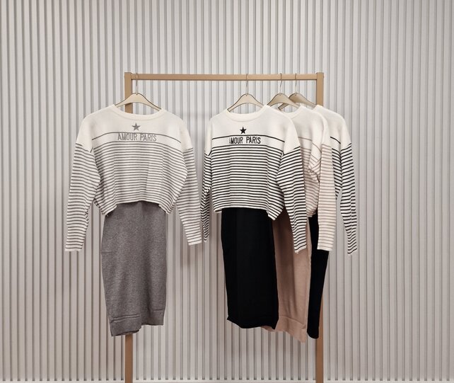 Jurk Katy (tweedelig) - grijs