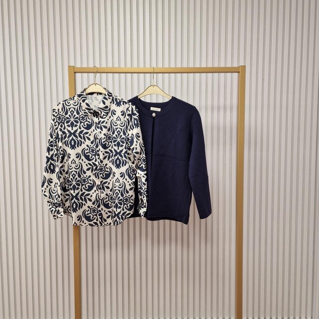 Blouse Ada - marine/wit