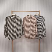 Blouse Ria - zwart/beige