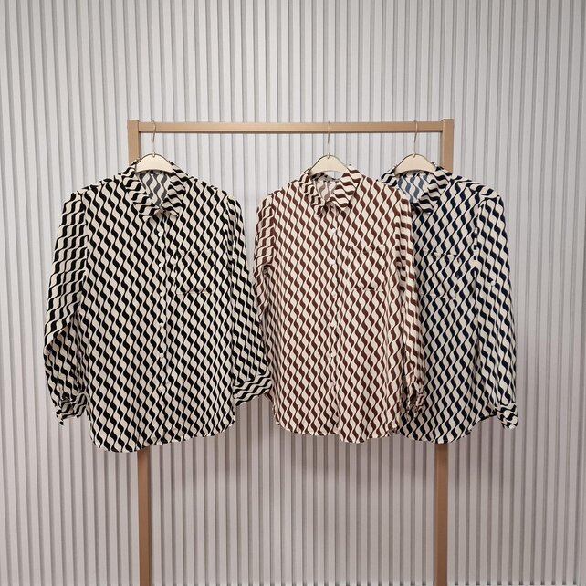 Blouse Ria - zwart/beige