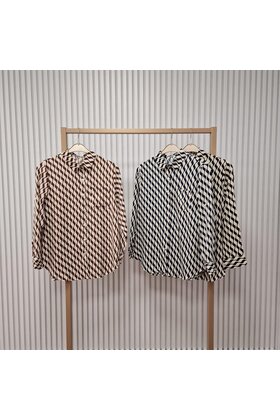 Blouse Ria - bruin/beige