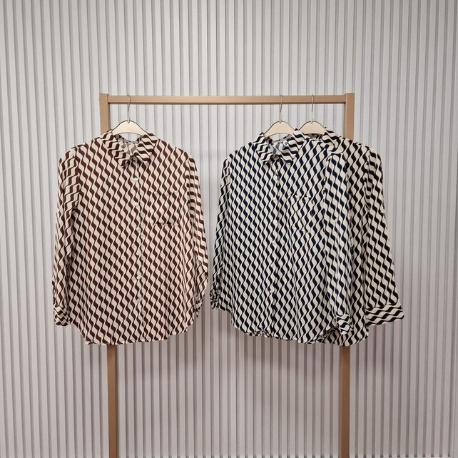 Blouse Ria - bruin/beige