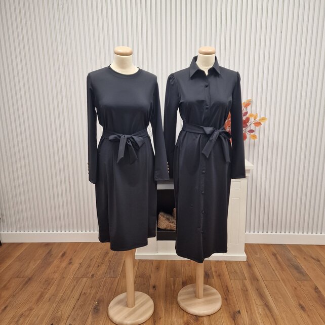 Jurk Loraine (met kraag) - zwart