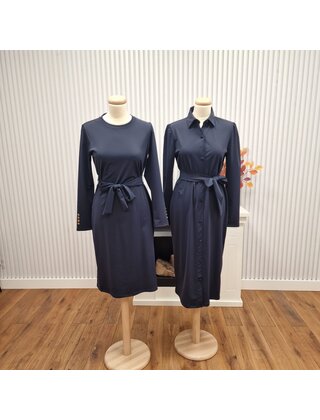 Jurk Loraine (met kraag) - donkerblauw