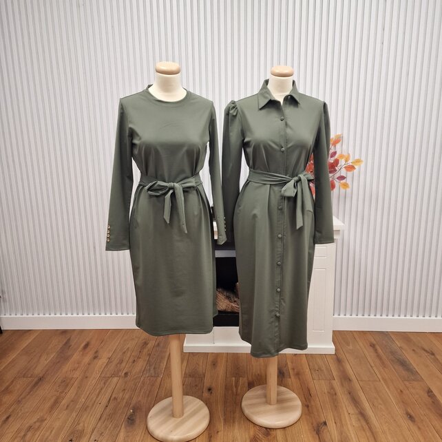 Jurk Babette (ronde hals) - groen