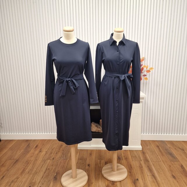 Jurk Babette (ronde hals) - donkerblauw