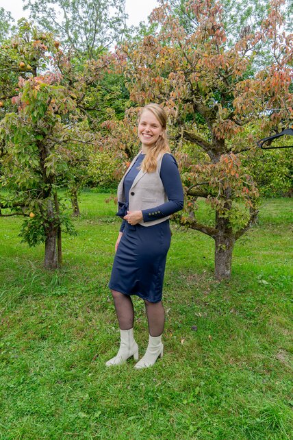 Jurk Babette (ronde hals) - donkerblauw