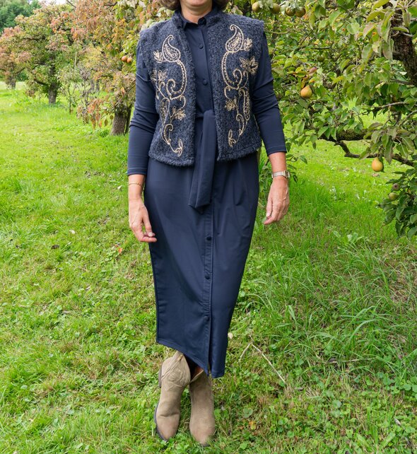 Jurk Loraine (met kraag) - donkerblauw