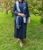 Jurk Loraine (met kraag) - donkerblauw