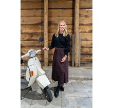 Rok Iris - bordeaux/zwart mesh