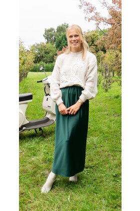 Rok Joanne - donkergroen satijn