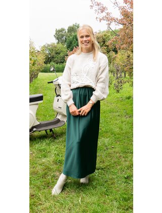 Rok Joanne - donkergroen satijn