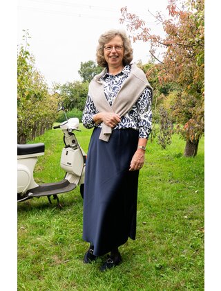 Rok Joanne - donkerblauw satijn