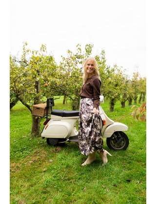 Rok Marja - zwart/bruin patroon