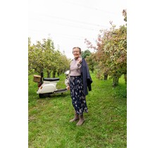 Rok plissé lang model - marine/zand dessin