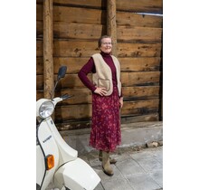 Rok plissé lang model - bordeaux dessin