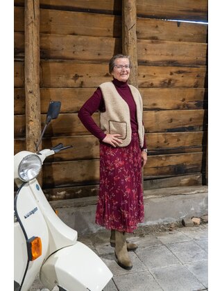 Rok plissé lang model - bordeaux dessin