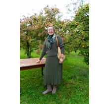 Rok plissé kort model - olijf