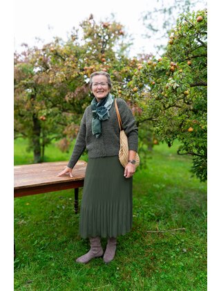 Rok plissé kort model - olijf