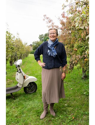 Rok plissé lang model - taupe