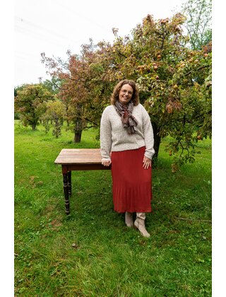 Rok plissé kort model - brique