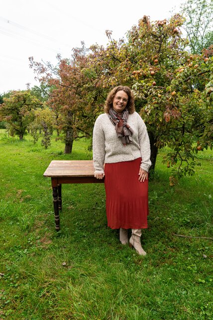 Rok plissé kort model - brique