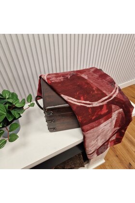 Sjaal met grafische vlakken - bordeaux