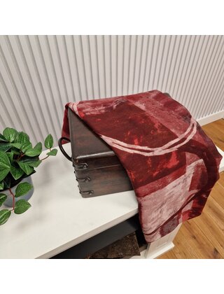 Sjaal met grafische vlakken - bordeaux