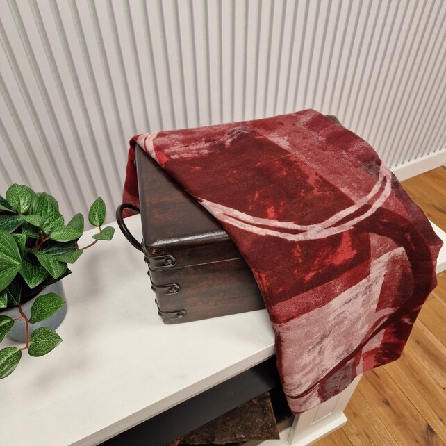 Sjaal met grafische vlakken - bordeaux