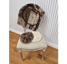 Sjaal met grafische vlakken - bruin