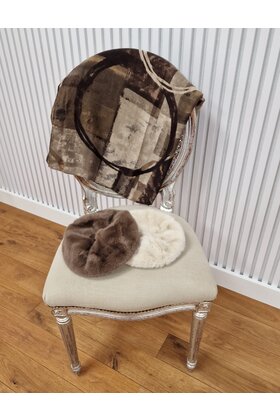 Sjaal met grafische vlakken - bruin