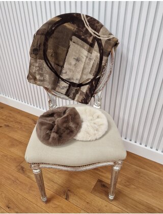 Sjaal met grafische vlakken - bruin