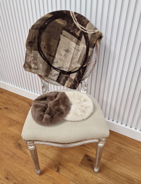 Sjaal met grafische vlakken - bruin