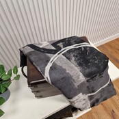 Sjaal met grafische vlakken - zwart