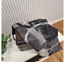 Sjaal met grafische vlakken - zwart