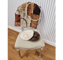 Sjaal met grafische vlakken - cognac