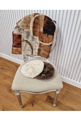 Sjaal met grafische vlakken - cognac