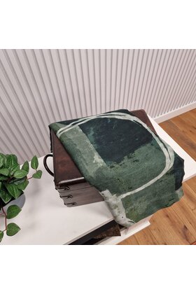 Sjaal met grafische vlakken - groen