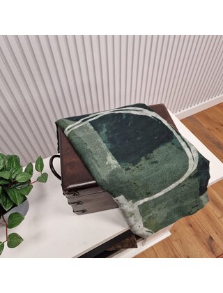 Sjaal met grafische vlakken - groen