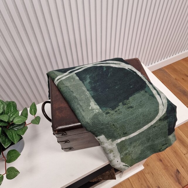 Sjaal met grafische vlakken - groen